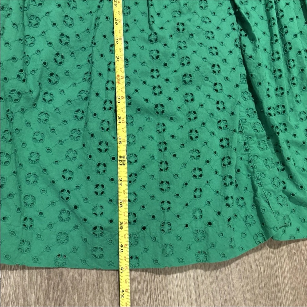 j crew green eyelet dress pre owned sz 4 - Picture 6 of 9